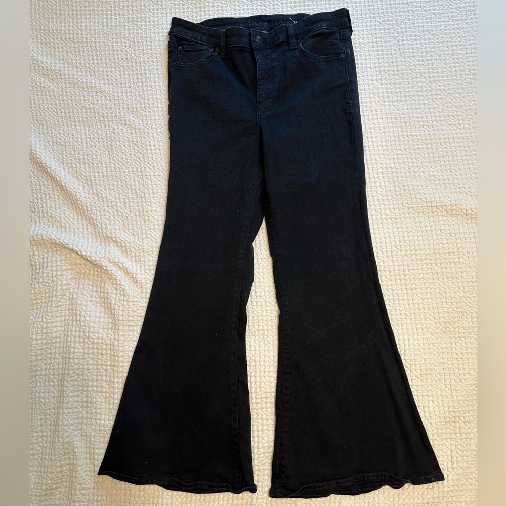 American Eagle Flare Jeans, black, size 14